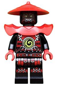 Stone Army Swordsman Minifigure - Swordsman from the Stone Army with a red face - njo222
