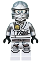 Zane, the titanium ninja, has light bluish gray hues and carries a scabbard - njo251