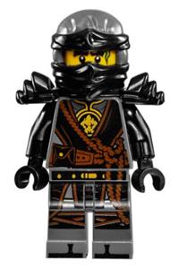 Cole Minifigure - Cole in Hands of Time theme wearing black armor - njo280