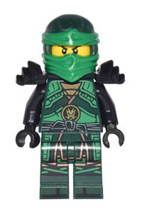 Lloyd Minifigure - Lloyd with Hands of Time attire, wearing black armor - njo284