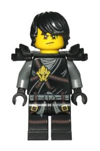Cole (Honor Robe) Minifigure - Cole wearing a Day of the Departed Honor Robe with hair and black shoulder armor - njo297