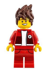 Kai - The LEGO Ninjago Movie, hair, red legs and jacket, bandage on forehead njo327