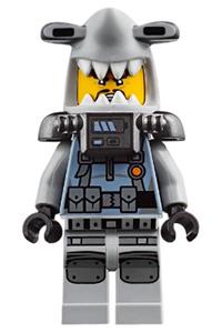 Hammer Head Minifigure - Hammer Head wearing a Fu Manchu and large knee plates - njo378