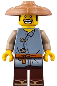 Ray Minifigure - Ray wearing a conical hat - njo411