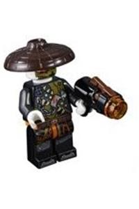 Dragon Hunter Minifigure - Dragon hunter wearing a dark brown hat - njo488