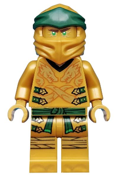 NEW Lego Ninjago GREEN NINJA MINIFIG - Lloyd ZX Minifigure w/2 Gold Swords  -9450