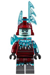 Blizzard Archer Minifigure - Blizzard  Archer with trans-light blue horns - njo528