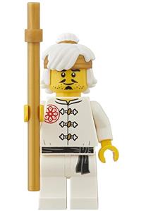 Wu Teen (Sensei Wu) Minifigure - Sensei Wu, wearing a white training gi - njo555