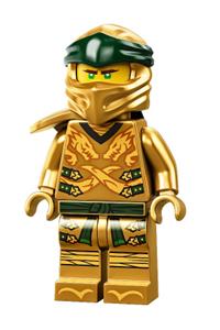Lloyd Minifigure - Lloyd, the Golden Ninja, with right shoulder armor and a yellow legacy head - njo654