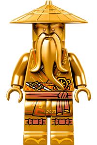  Wu Sensei Minifigure - Legacy Wu Sensei wearing a pearl gold robe - njo658