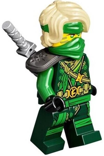 NEW Lego Ninjago GREEN NINJA MINIFIG - Lloyd ZX Minifigure w/2 Gold Swords  -9450