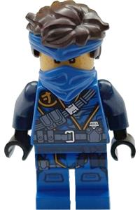 Jay - The Island Minifigure - The Island Jay with a mask and hair with bandana, excluding the shoulder pad - njo692