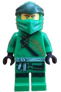 Lloyd Minifigure - Legacy Lloyd with a light bluish gray sash - njo708