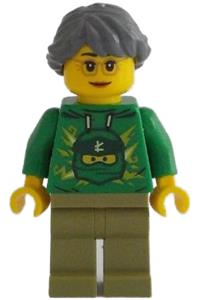 Misako Minifigure - Misako wearing a green hoodie - njo734