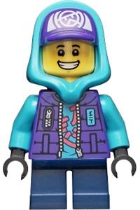 Lil' Nelson Minifigure - Lil' Nelson wearing a medium azure hood - njo780