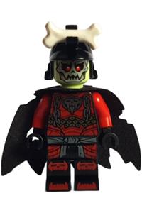 Bone King Minifigure - Bone King with a small bone accessory, wearing a cape - njo889