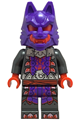 Wolf Mask Warrior in dark purple and red - njo895