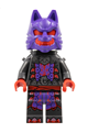 Wolf Mask Warrior - Dark Purple and Red Mask, Neck Bracket - njo903