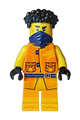 Arin wearing a dark blue bandana and a tang jacket - njo908