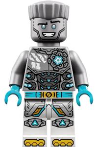 Zane Minifigure - Zane from Dragons Rising with a flat silver torso and a smile - njo953