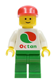 Octan - White Logo, Green Legs, Red Cap Short Bill - oct012new