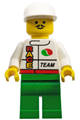 Octan Race Team member with green legs wearing a white cap - oct015
