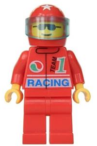 Octan - Racing, Red Legs, Red Helmet 7 White Stars, Trans-Light Blue Visor oct026