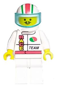 Octan - Race Team, White Legs, White Red/Green Striped Helmet, Trans-Light Blue Visor oct045
