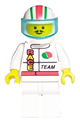 Octan - Race Team, White Legs, White Red/Green Striped Helmet, Trans-Light Blue Visor - oct045