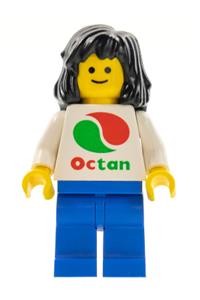 Octan - White Logo, Blue Legs, Black Mid-Length Female Hair oct048