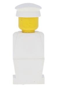 Legoland Figure White Hat - Legoland figure wearing a white hat, white torso, and white legs - old006