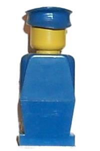 Legoland Figure Blue Hat Minifigure - Legoland figure with blue torso, legs, and hat - old007