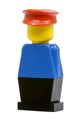 Legoland - Blue Torso, Black Legs, Red Hat - old010