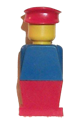 Legoland - Blue Torso, Red Legs, Red Hat - old015