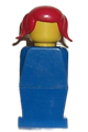 Legoland - Blue Torso, Blue Legs, Red Pigtails Hair - old022