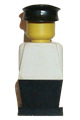 Legoland - White Torso, Black Legs, Black Hat - old024