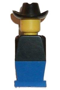 Legoland - Black Torso, Blue Legs, Black Cowboy Hat old027