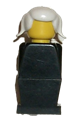 Legoland figure with black torso, black legs, and white pigtails hair - old037