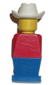 Legoland - Red Torso, Blue Legs, White Cowboy Hat - old043