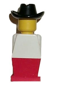 Legoland - White Torso, Red Legs, Black Cowboy Hat old044