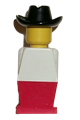 Legoland - White Torso, Red Legs, Black Cowboy Hat - old044