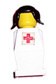 Legoland - White Torso, White Legs, Black Pigtails Hair, Red Cross Sticker - old046s