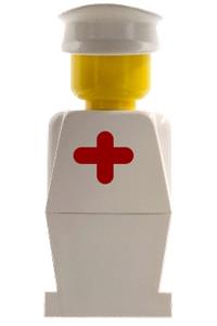 Legoland - White Torso, White Legs, White Hat, Red Cross Sticker old047s
