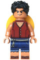 Monkey D. Luffy wearing a straw hat on his back - op007