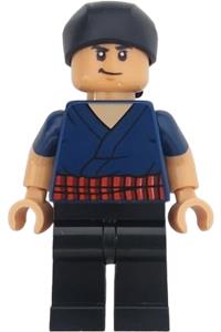 Roronoa Zoro Minifigure - Roronoa Zoro wearing a dark blue shirt and a black bandana - op019