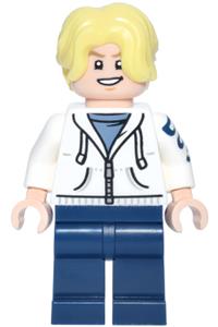 Sanji Vinsmoke Minifigure - Sanji Vinsmoke wearing a white hoodie - op034