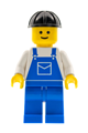 Overalls Blue with Pocket, Blue Legs, Black Construction Helmet - ovr002