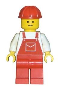Overalls Red with Pocket, Red Legs, Red Construction Helmet ovr005