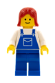 Overalls Blue with Pocket, Blue Legs, Red Female Hair - ovr029