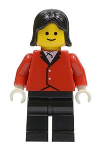 Paradisa Pasenger Minifigure - Female minifigure wearing a red riding jacket with black legs and black hair - par049
